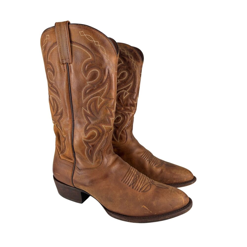 Dan Post Bay Apache Brown Leather Western Cowboy Boots Men’s 11D DP2159